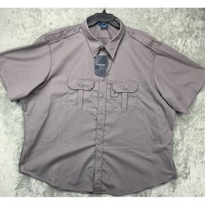 NWT Propper®‎ Tactical Dress Shirt Gray 4XL Short Sleeve Button Up Ripstop